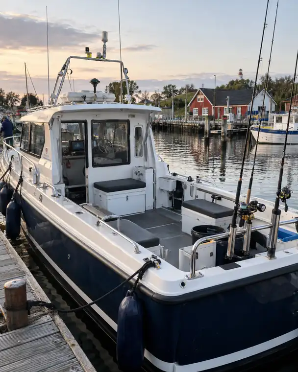 Küstengeeignetes Angelboot mit Platz für kleine Gruppen